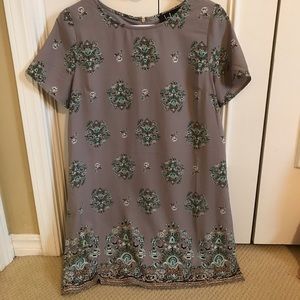 Cute Printed Grey LuLu’s Shift Dress